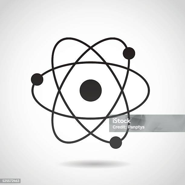 Atom Icon Isolated On White Background Stock Illustration - Download Image Now - Atom, Computer Graphic, Nuclear Weapon
