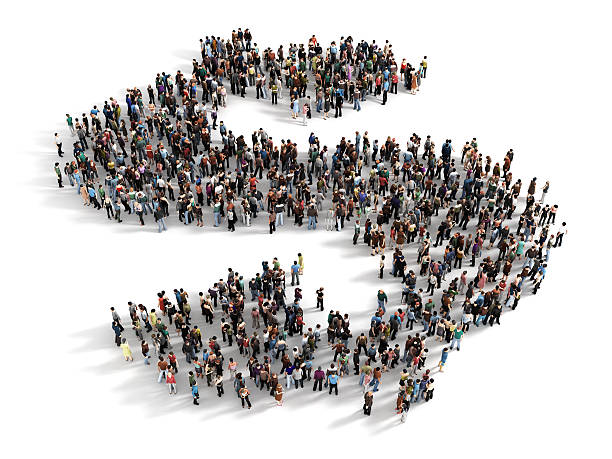 istock Large group of people forming the symbol 525575517
