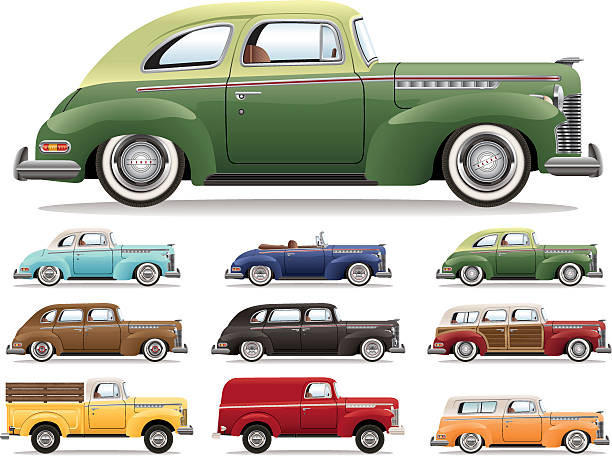 skład forties samochód - 1930s style stock illustrations