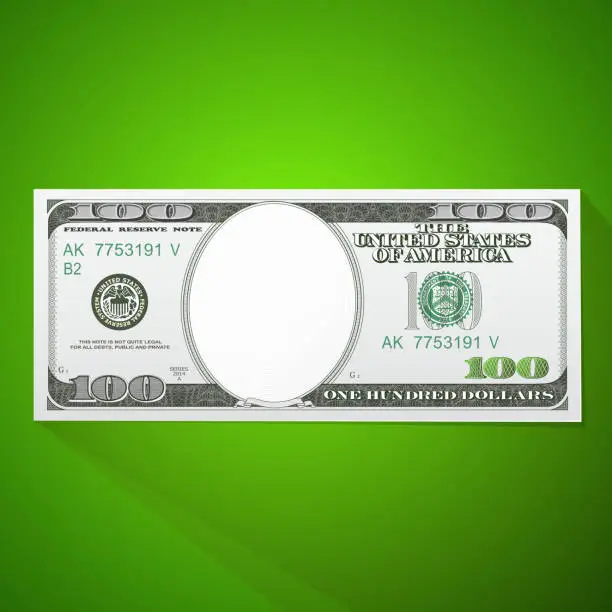 Vector illustration of One hundred dollar bill