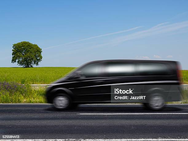 Wheat Fields And Black Van Stock Photo - Download Image Now - Black Color, Mini Van, Van - Vehicle