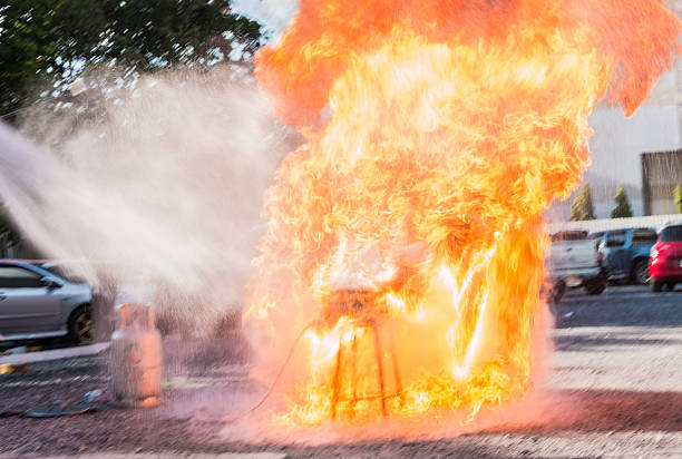 istock Fire drill in bangkok thailand 525586615