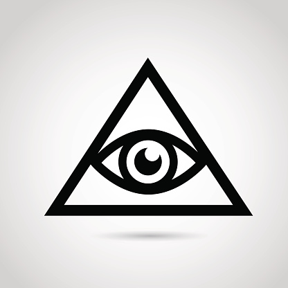 Illuminati icon isolated on white background.