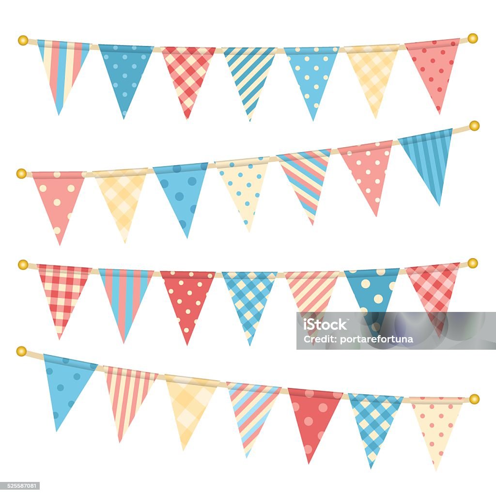 Vector triangle bunting flags. Bunting stock vector