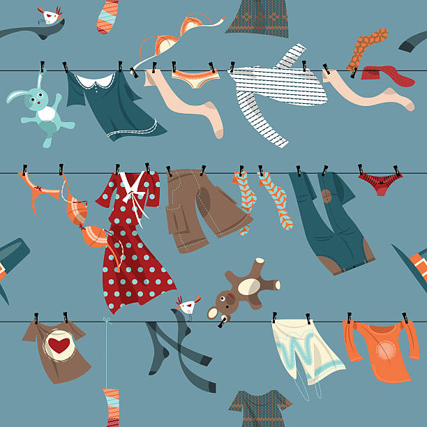 Clothes Line Illustrations, Royalty-Free Vector Graphics & Clip Art - iStock
