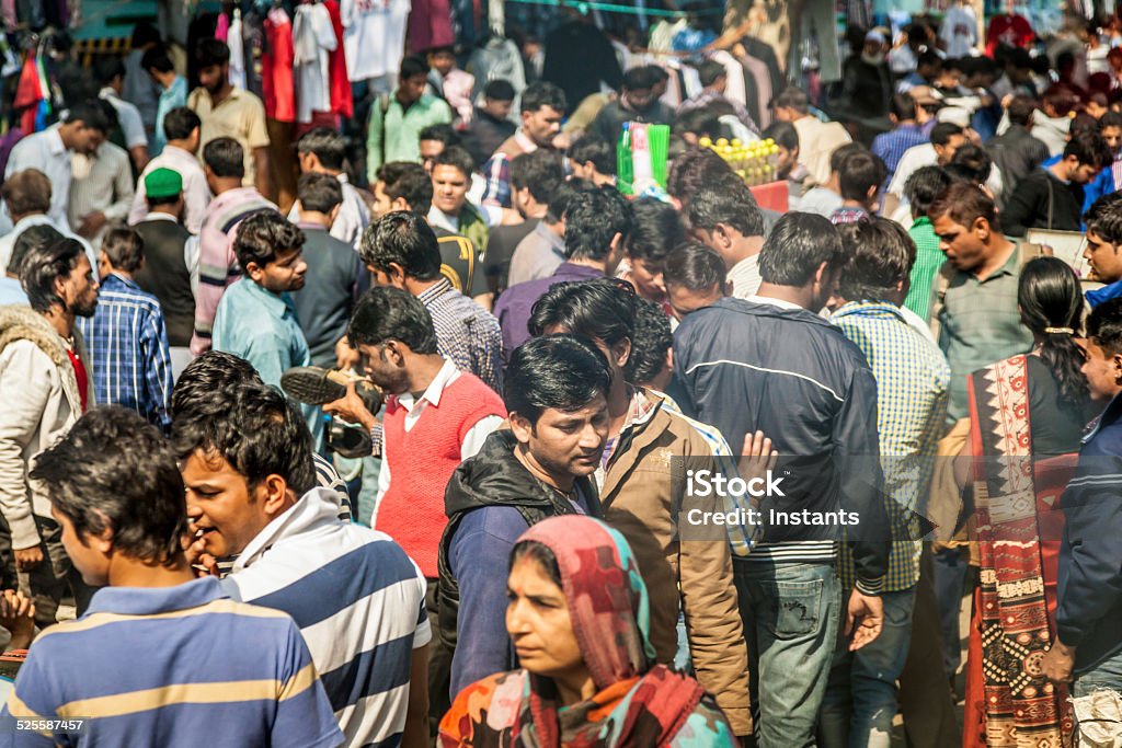Old Delhi Old Delhi, India - March 9, 2014:  Afternoon crowd in Old Delhi. India Stock Photo