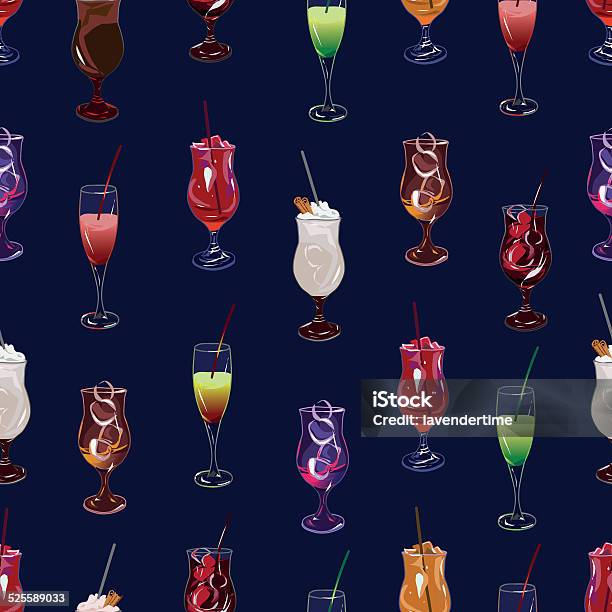 Cocktail Party Navy Seamless Vector Pattern Stock Illustration - Download Image Now - Alcohol - Drink, Alcopop, Aperitif