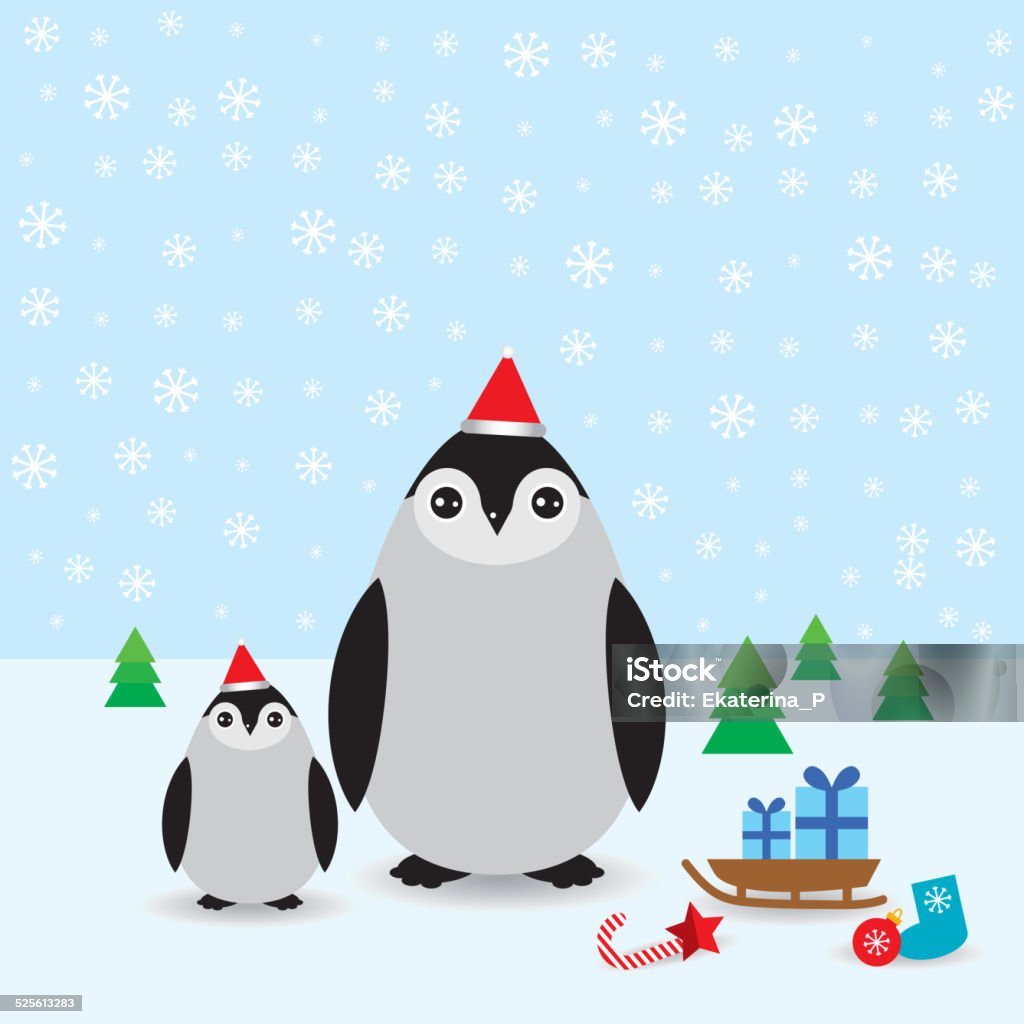 Chim Cánh Cụt Ngộ Nghĩnh Trong Chiếc Mũ Đỏ Thiệp Mùa Đông Giáng ...