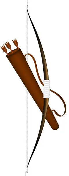 Vector illustration of Bow and quiver with arrows