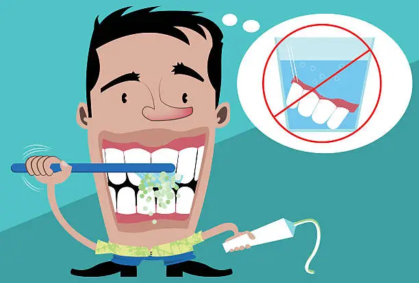 Vector illustration of No denture please!