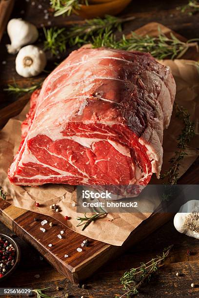 Raw Grass Fed Prime Rib Meat Stock Photo - Download Image Now - Animal Blood, Barbecue - Meal, Beef