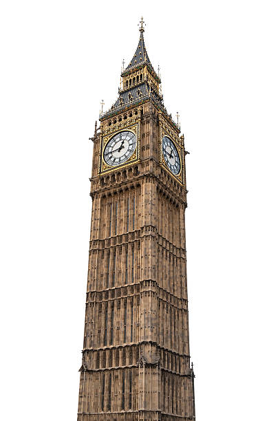 биг бен в лондоне на белом фоне - clock tower фотографии стоковые фото и изображения