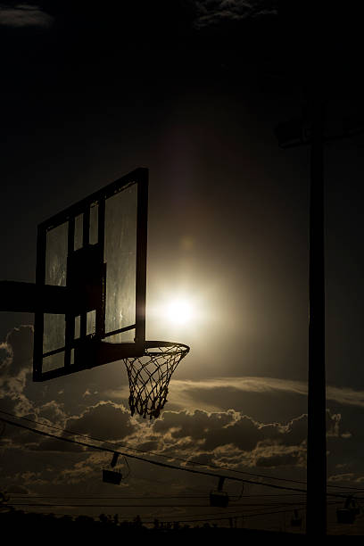 istock silhouette of a basketball hoop. 525623811