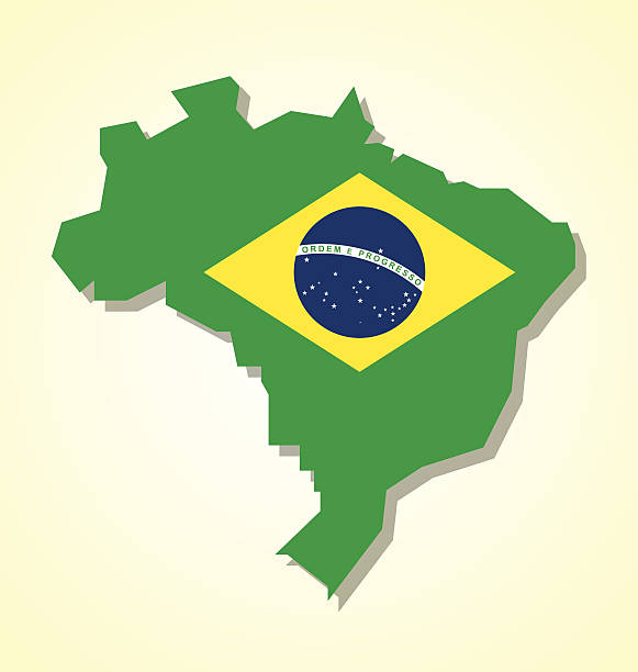 ilustrações de stock, clip art, desenhos animados e ícones de brasil mapa e bandeira brasileira - the americas latin american and hispanic ethnicity map latin america