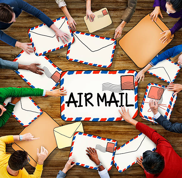 istock Multiethnic Group of People with Air Mail Concept 525626165