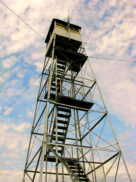 istock Low Angle Hadley Fire Tower and Sky, Hadley Mountain, NY 525626759