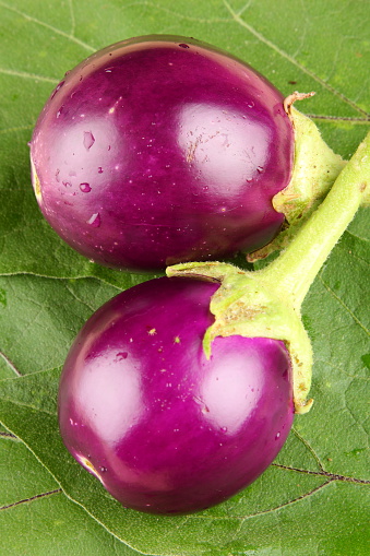 Vegetables: Eggplants Isolated on White Background
