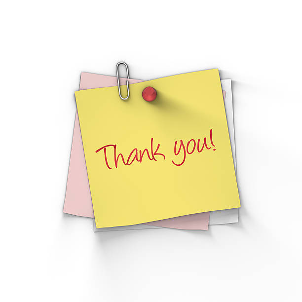 istock Thank you written on a sticky adhesive note 525627615