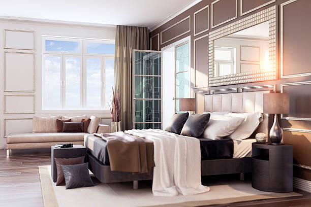istock Luxury Bauhaus Bedroom Interior 525628435