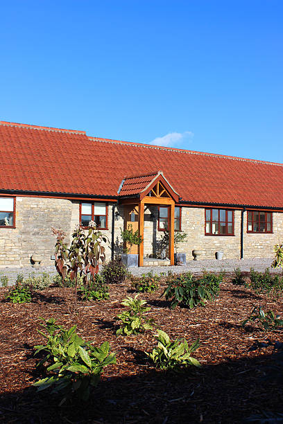 istock Image of old barn conversion house / bungalow, converted stables / outbuilding 525629821