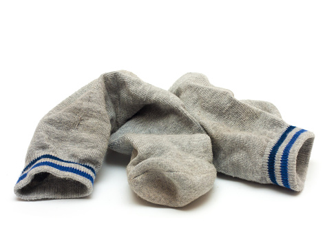 pair of grey socks isolated on a white