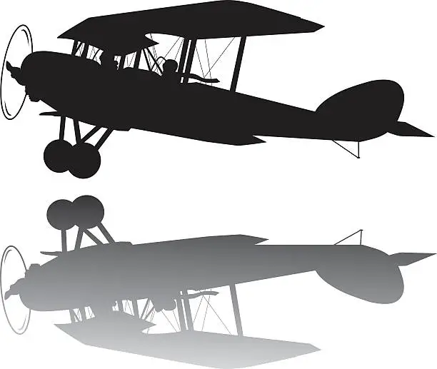 Vector illustration of Vintage airplane