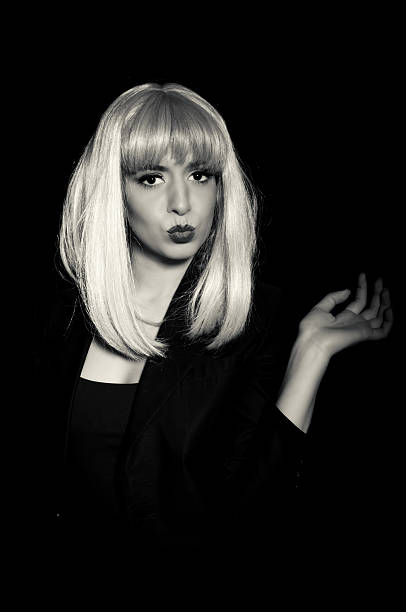 istock Black and white gorgeous vintage woman 525639957