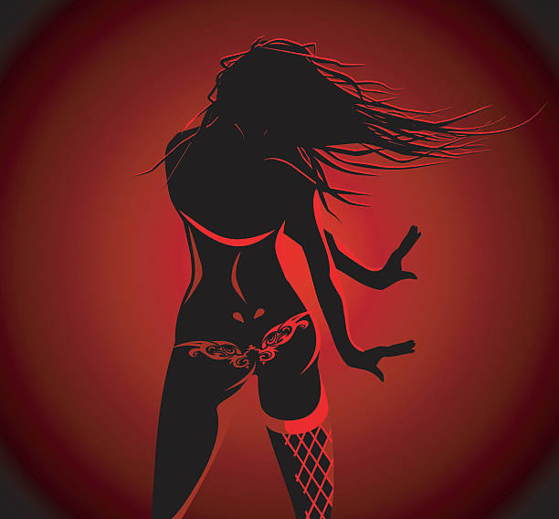 ilustraciones, imágenes clip art, dibujos animados e iconos de stock de dancing chica - naked stockings women stripper