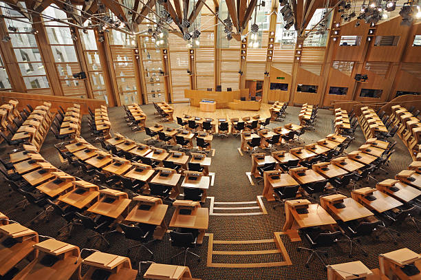 Scottish Parliamentary Building, Edinburgh, Scotland stock photo