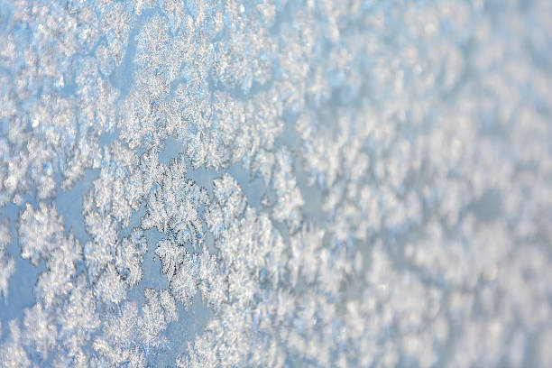 istock Snowflakes on frozen window 525641451