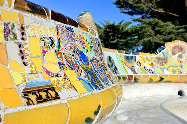 istock Gaudi bench in Park Guell, Barcelona, Spain 525648497