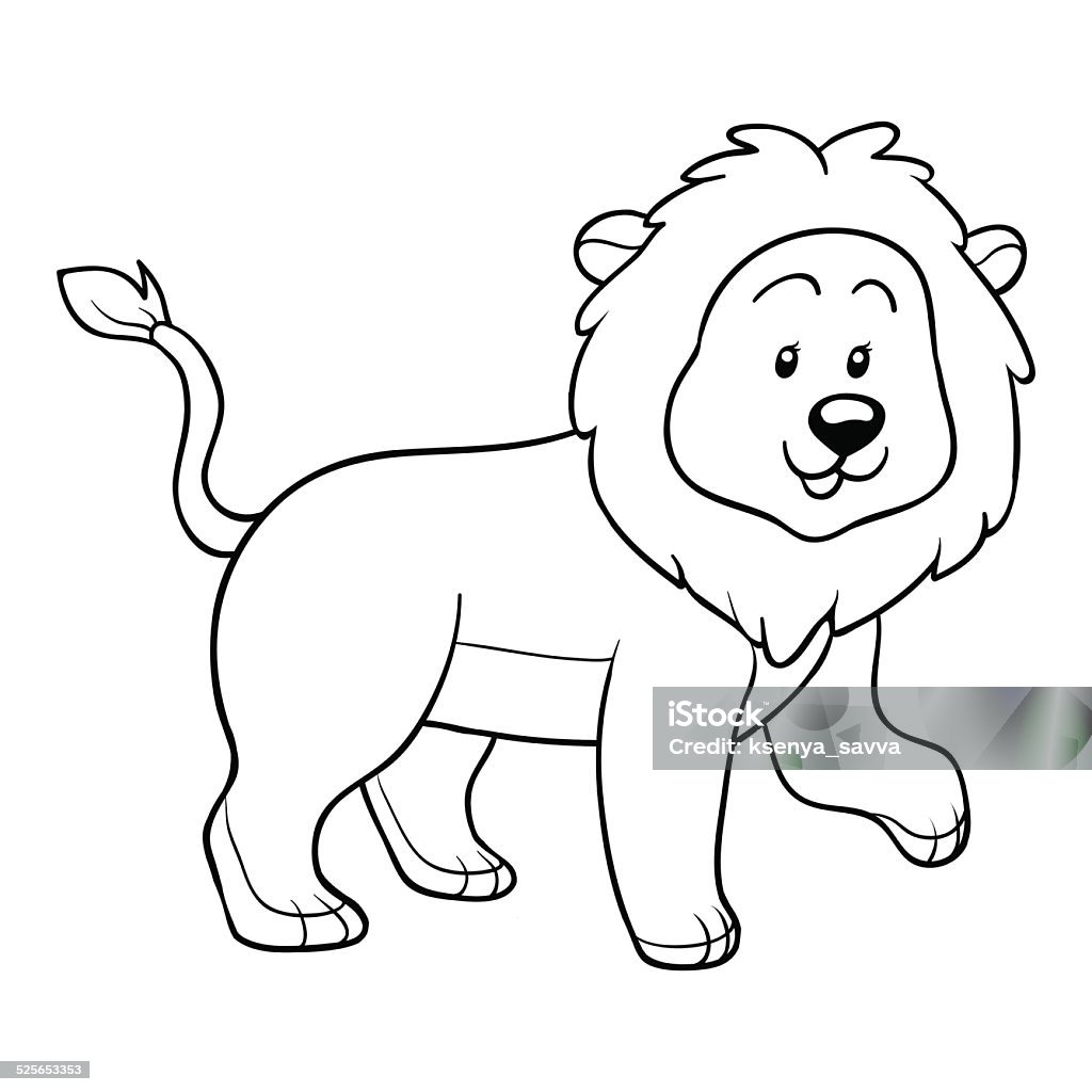 Coloring book (lion) Activity stock vector