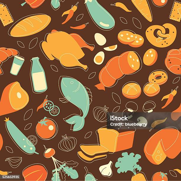 Food Seamless Background Stock Illustration - Download Image Now - Animal Markings, Backgrounds, Baked Pastry Item