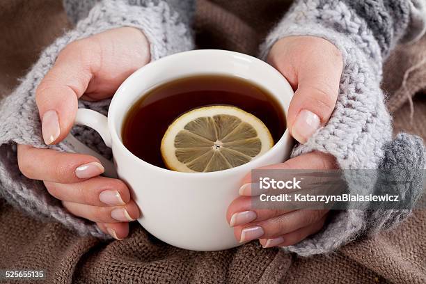 Tea With Lemon On A Cold Day Stock Photo - Download Image Now - Tea - Hot Drink, Lemon - Fruit, Drinking