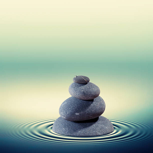 Smooth pebbles in a pond