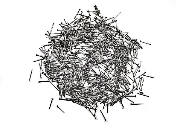 istock Round shape made of iron nails 525670353