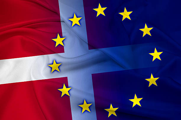 istock Waving Denmark and European Union Flag 525674073
