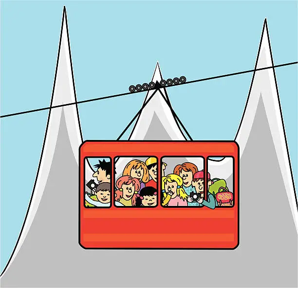 Vector illustration of Cableway