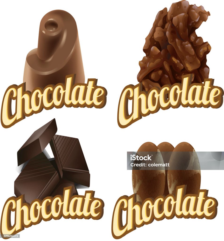 Choco Color Label Chocolate Labels Stock Illustration - Download Image Now - Brown, Candy ...