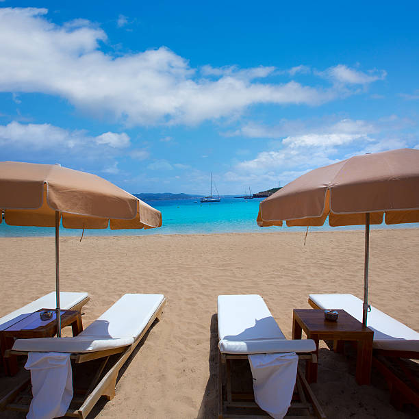istock Ibiza Cala Bassa beach with turquoise Mediterranean 525696907