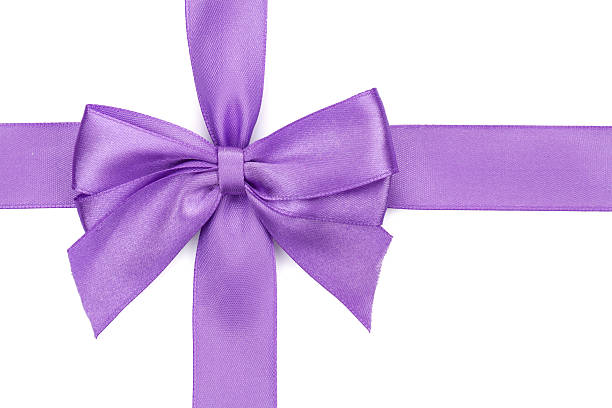 istock Purple ribbon with bow 525713699