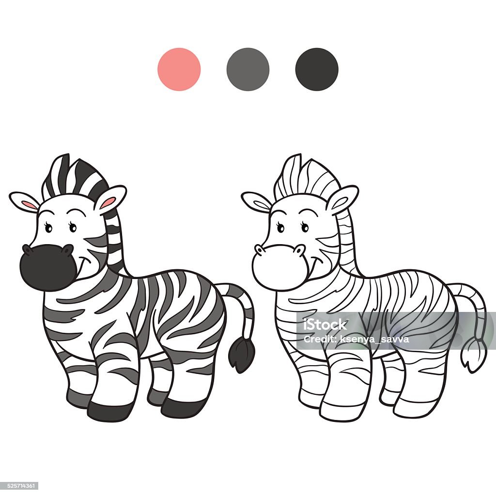 Coloring book (zebra) Activity stock vector