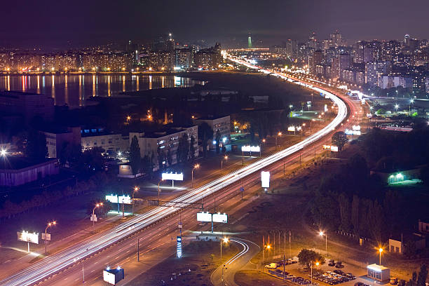 istock Highway in city at night, No People, high point 525714365