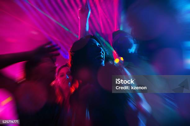 Party People Dancing In Disco Or Club Stock Photo - Download Image Now - Nightclub, Disco Dancing, Dance Floor