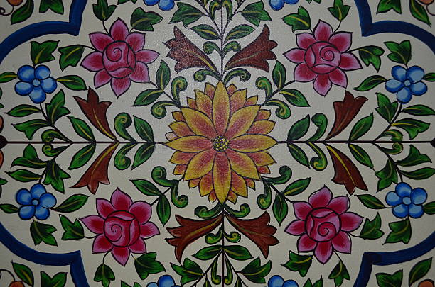 istock Watercolor floral painting on a wall 525715249