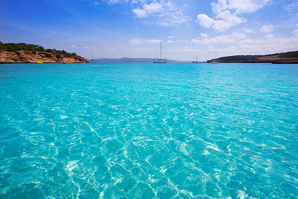 istock Ibiza Cala Bassa beach with turquoise Mediterranean 525716771