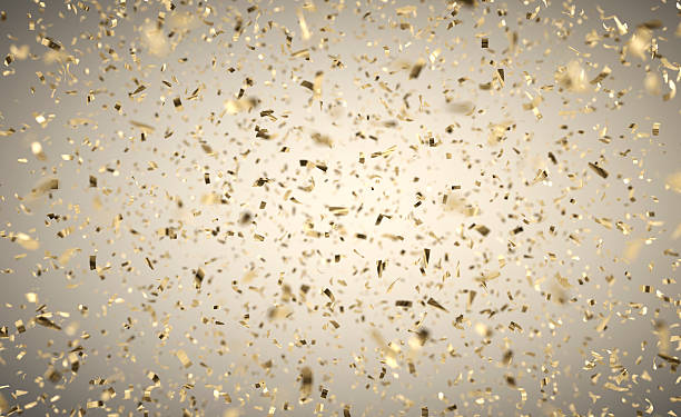 Gold Confetti Rain stock photo