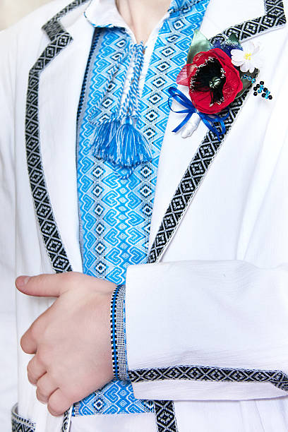 istock Men's (groom's ) wedding jackets is in the ukrainian style. 525718405