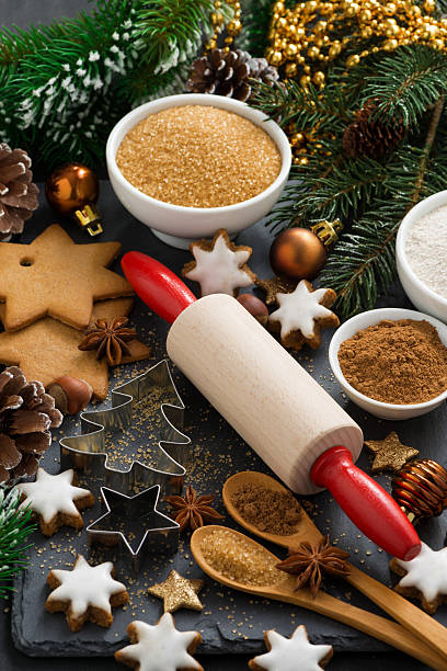 istock ingredients for Christmas baking and cookies, vertical 525719295