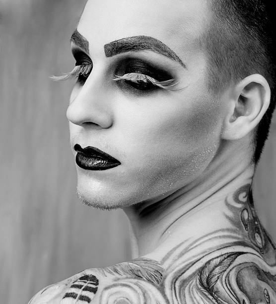istock Handsome young man fashion model with make-up 525719499